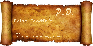 Pritz Deodát névjegykártya
